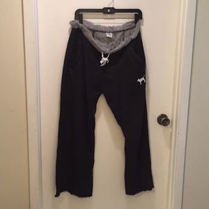 VS PINK- black boyfriend sweats MED